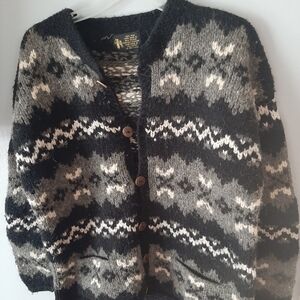 Cozy Black and Gray Cardigan Sweater